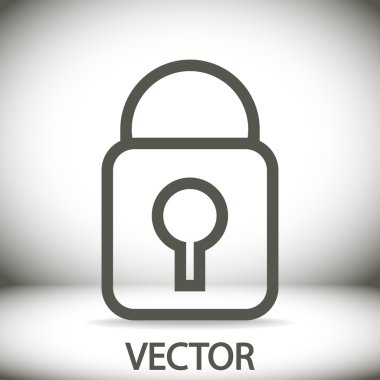 Kilit simgesi. Düz tasarım stili
