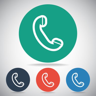 telefon, düz simgesi