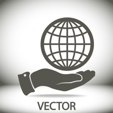 Küre simgesi. Düz tasarım stili