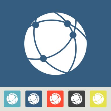 Küresel teknoloji ya da sosyal ağ simgesini