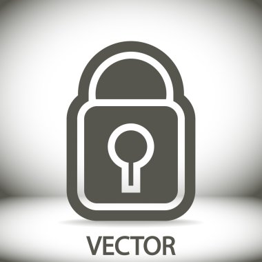 Kilit simgesi. Düz tasarım stili