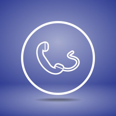 telefon, düz simgesi