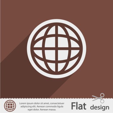 Küre simgesi düz tasarım