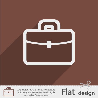 Evrak Çantası Düz Simgesi