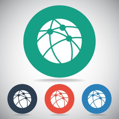 Küresel teknoloji ya da sosyal ağ simgesini