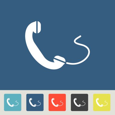 telefon, düz simgesi