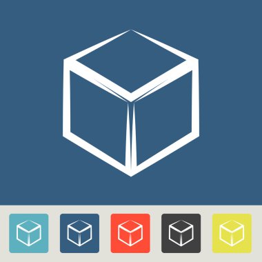 3D küp logo tasarım simgesi