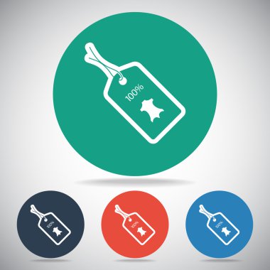 yüzde 100's deri etiket simgesi