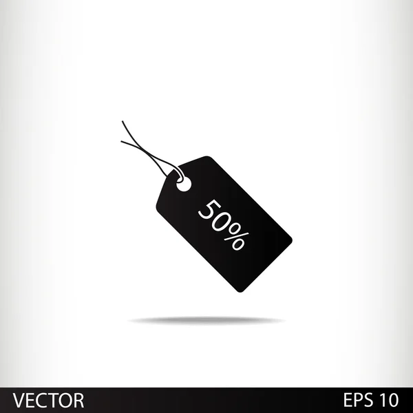 50 por ciento icono de etiqueta — Vector de stock
