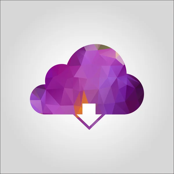 Cloud computing download icon — Stock Vector