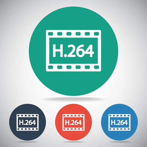 H.264 icono de vídeo — Vector de stock