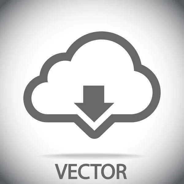 Cloud computing nedladdning ikon — Stock vektor