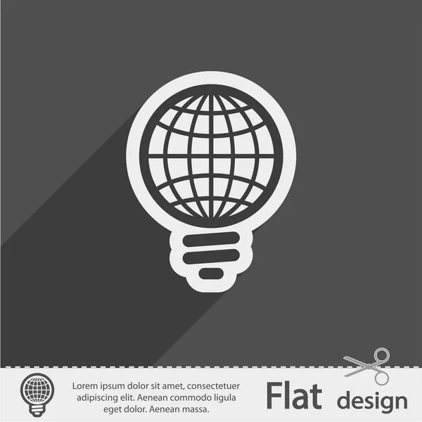 Global gloeilamp pictogram — Stockvector