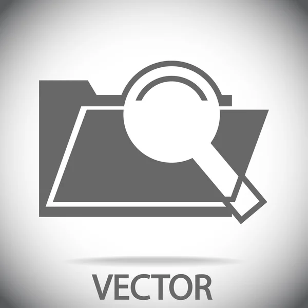 Folder and magnifying glass icon — Stock Vector