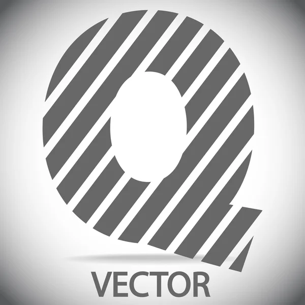 Zebra abecedě písmeno Q — Stockový vektor