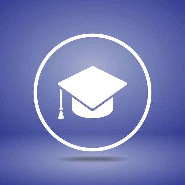 Graduatie cap pictogram — Stockvector