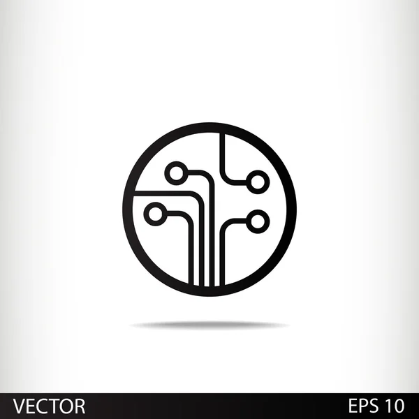 Circuito, icona della tecnologia — Vettoriale Stock