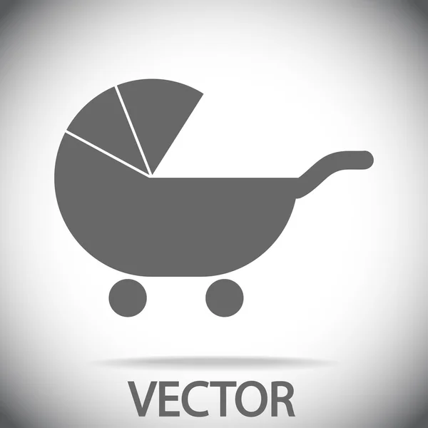 Kinderwagen silhouet pictogram — Stockvector