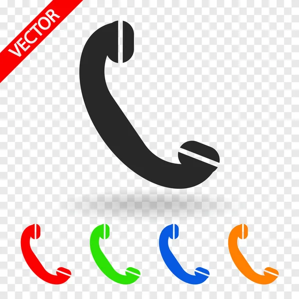 Telefoon, platte pictogram — Stockvector