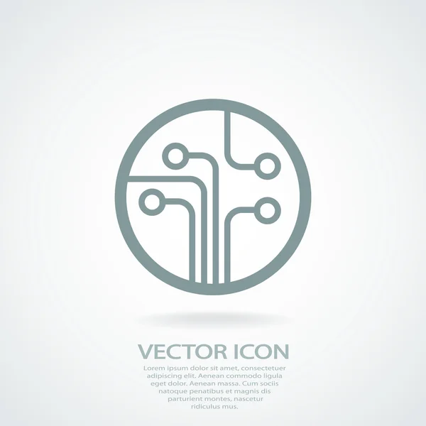 Placa de circuito, icono de la tecnología — Vector de stock