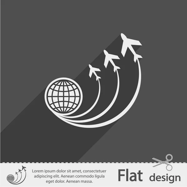 Globo com ícone de avião —  Vetores de Stock