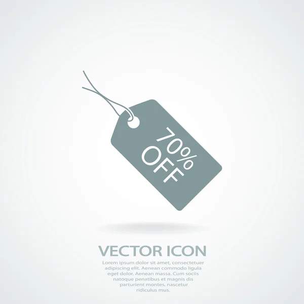 70 por ciento etiqueta icono — Archivo Imágenes Vectoriales