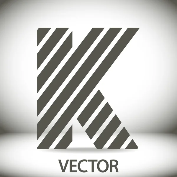 Alphabet zèbre lettre K — Image vectorielle