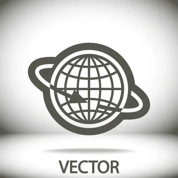 Globo icono con flecha — Vector de stock
