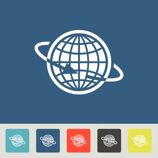 Projeto liso ícone de globo — Vetor de Stock
