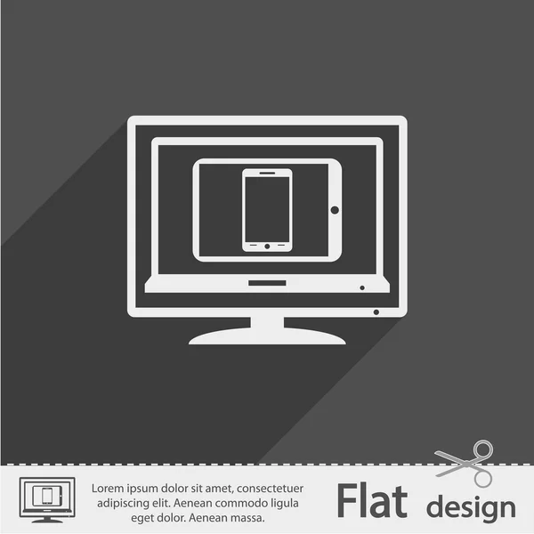 Aantal elektronische apparaten pictogram — Stockvector