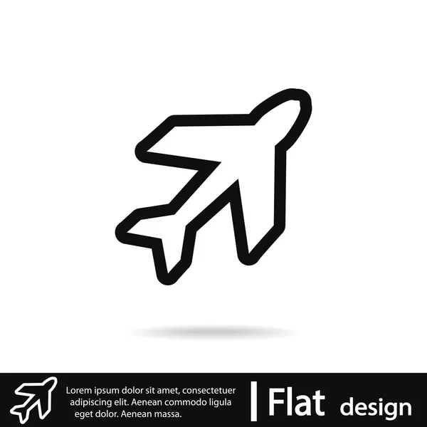 Desenho do símbolo do avião — Vetor de Stock