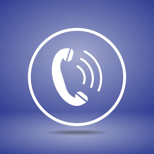 Telefoon, platte pictogram — Stockvector