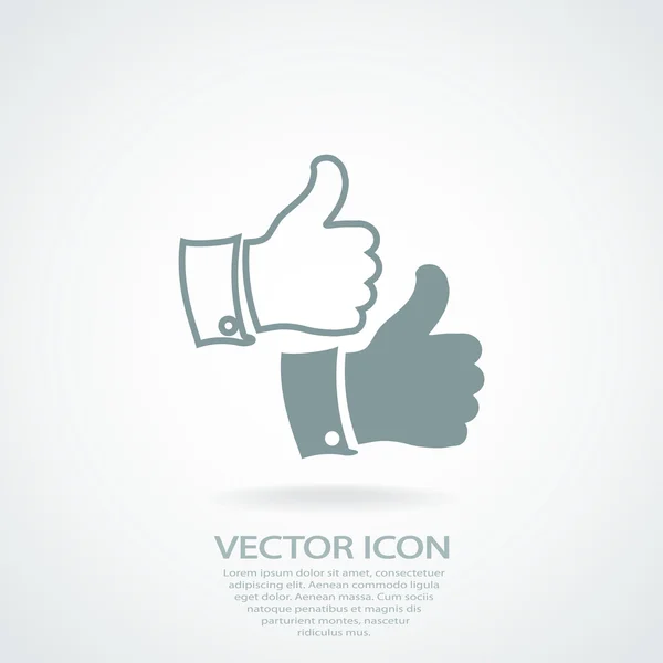 Tummen upp ikon — Stock vektor