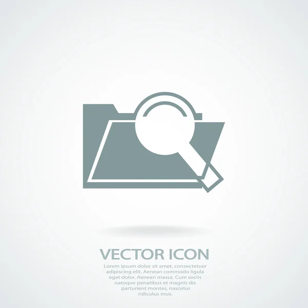 Carpeta e icono de lupa — Vector de stock