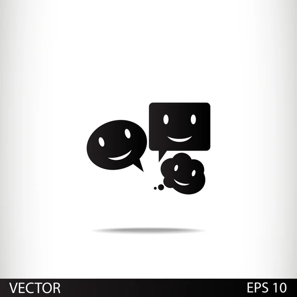 Sonrisa hablando icono de la burbuja — Vector de stock