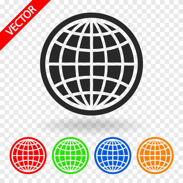 Icône du globe. Style design plat — Image vectorielle