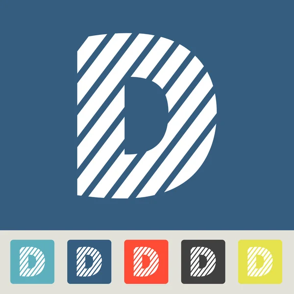 Το γράμμα D με επίπεδη σχεδίαση στυλ — Διανυσματικό Αρχείο