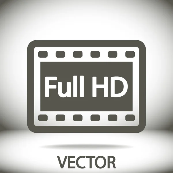 Full HD icono de vídeo — Vector de stock