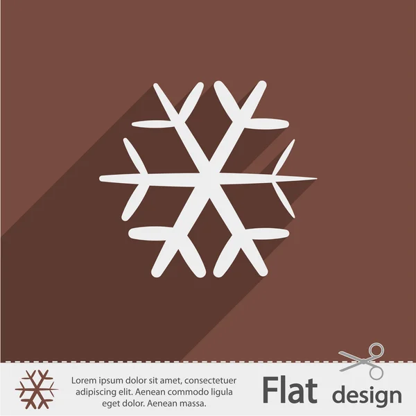 Flocon de neige icône plate — Image vectorielle