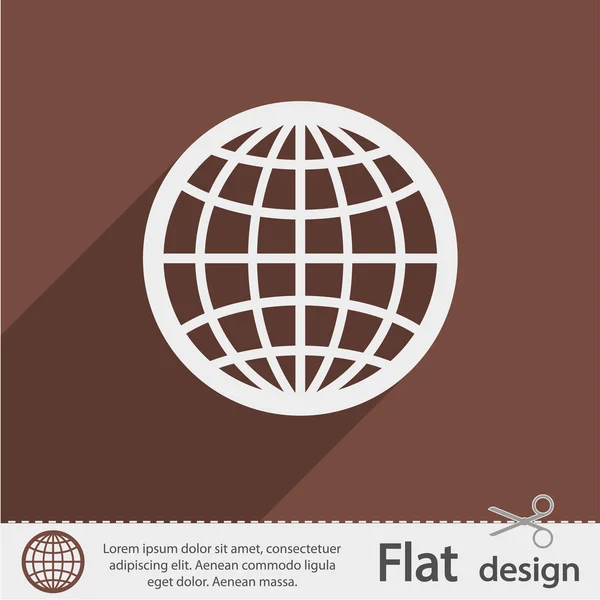 Globe Icon Design plat — Image vectorielle