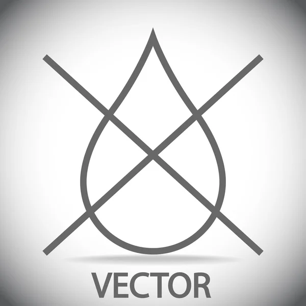 Water drop verboden pictogram — Stockvector