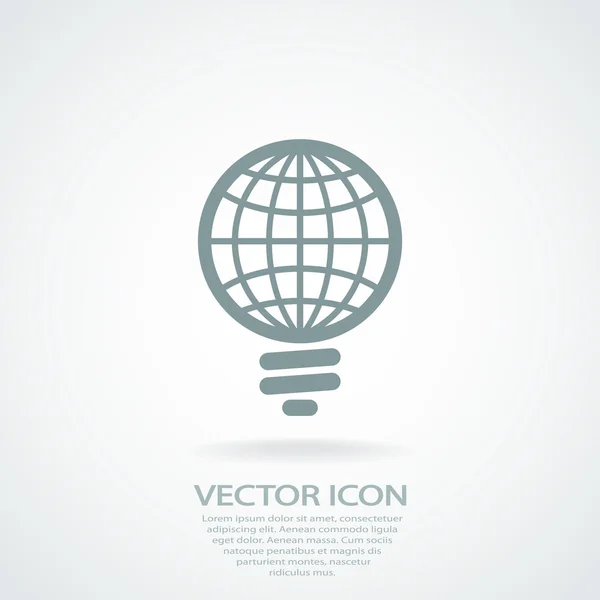 Icono de bombilla global — Vector de stock