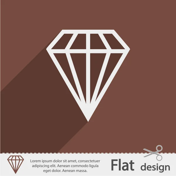 Icono de diamante — Vector de stock