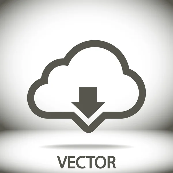 Cloud computing nedladdning ikon — Stock vektor