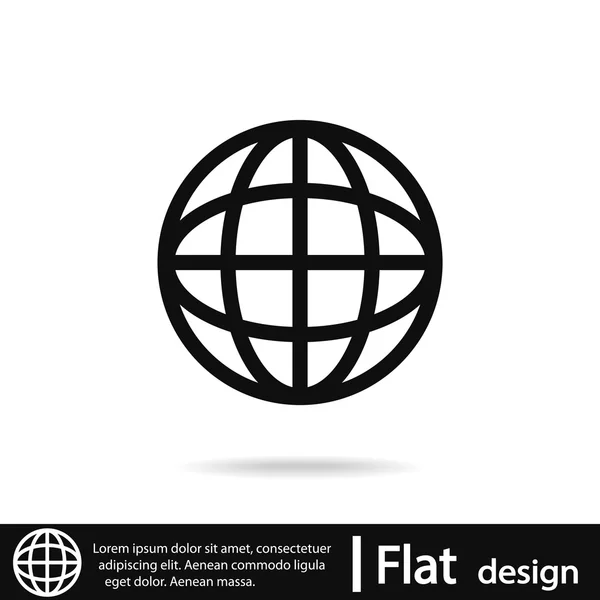 Icône du globe. Style design plat — Image vectorielle