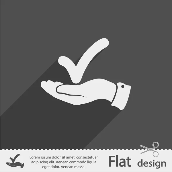 Symbolbild bestätigen. flacher Designstil — Stockvektor