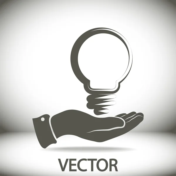 Žárovka idea lidských rukou — Stockový vektor