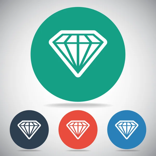 Icono plano de diamante — Vector de stock