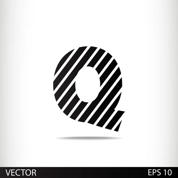 Zebra abecedě písmeno Q — Stockový vektor