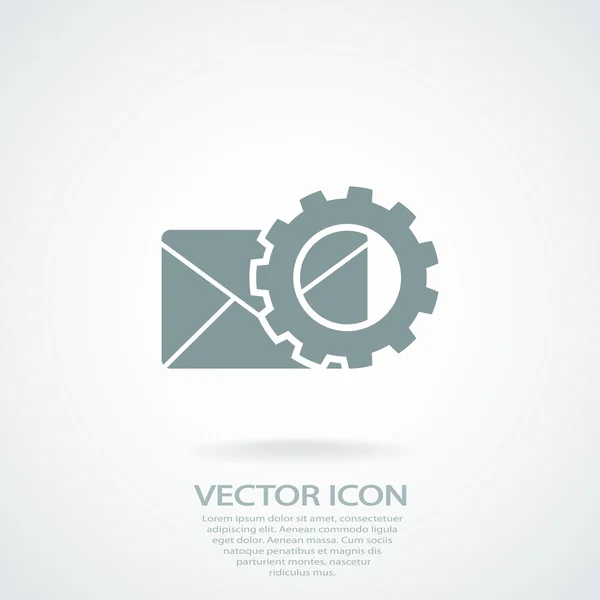 Parámetros de configuración y el icono de correo envolvente — Vector de stock